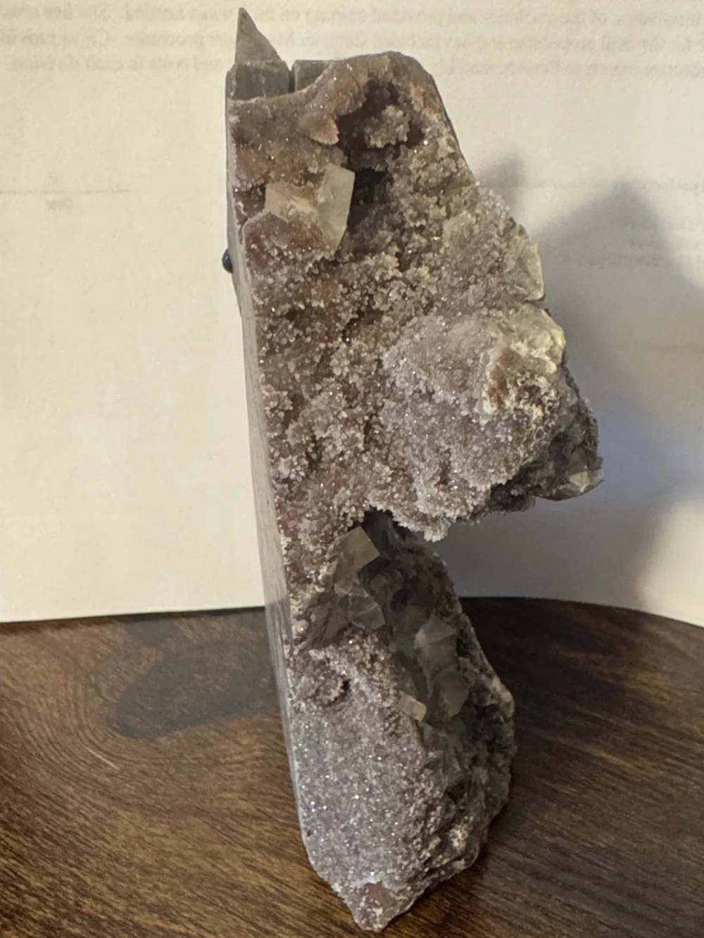 Handcarved Amethyst Unicorn Geode Sculpture in Purple/Grey